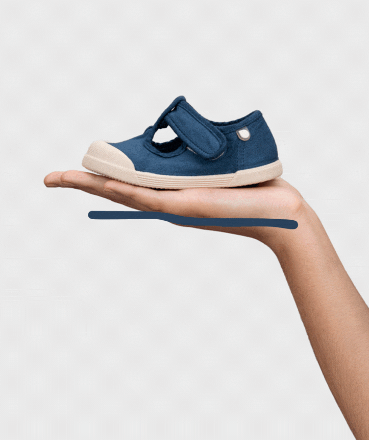 dimostrazione Igor Sneakers in Tela Lona Pepito Barefoot Blu Marino suola flessibile gif 