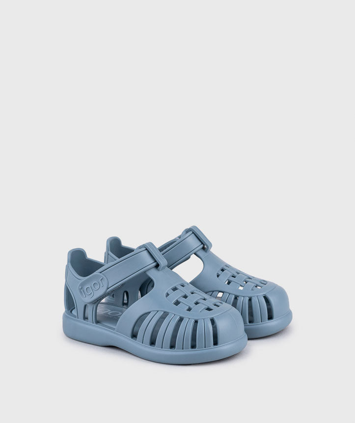 Igor Tobby Solid Oceano: Sandali a Granchio in Gomma con Velcro