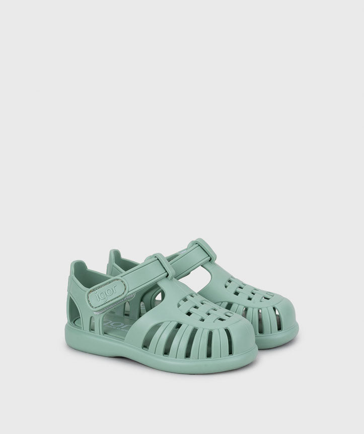 Igor Tobby Solid Matcha: Sandali a Granchio in Gomma con Velcro
