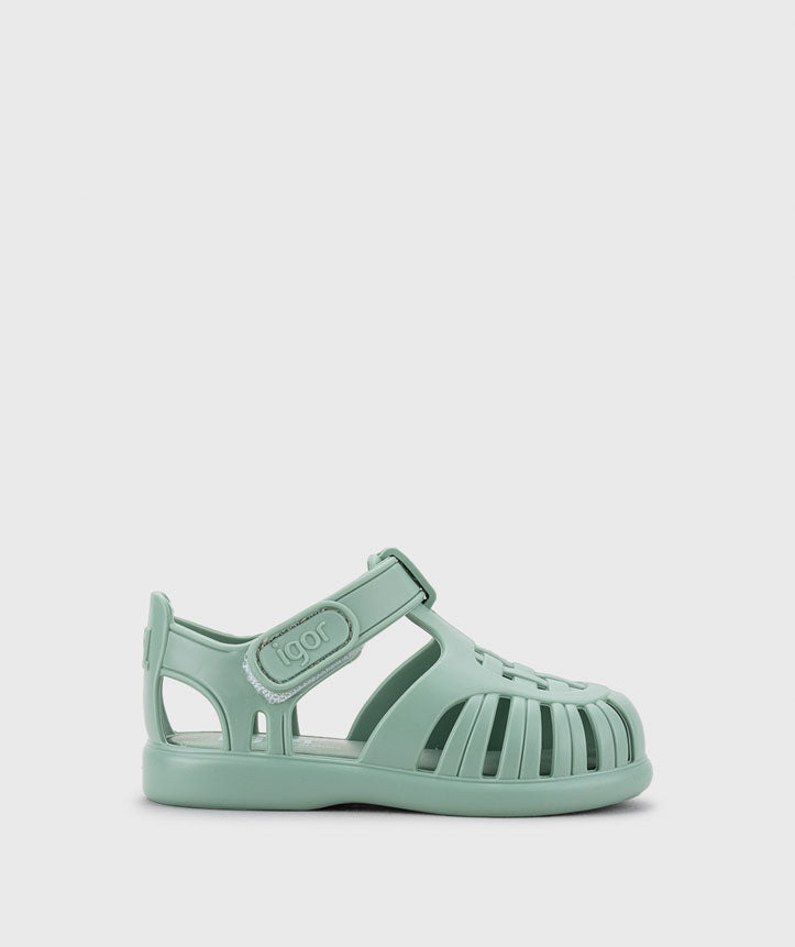 Igor Tobby Solid Matcha: Sandali a Granchio in Gomma con Velcro