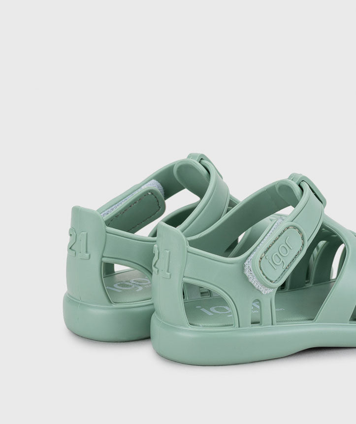 Igor Tobby Solid Matcha: Sandali a Granchio in Gomma con Velcro