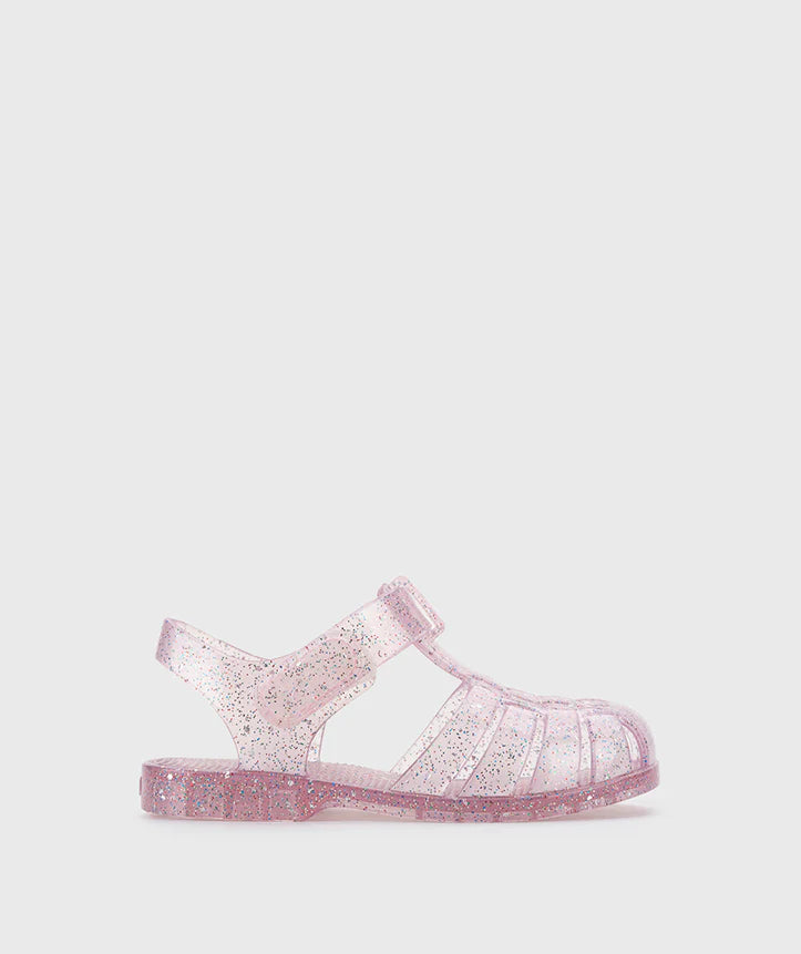 Igor Clasica Cristal Rosa Multi Glitter: Sandali a Granchio Trasparenti